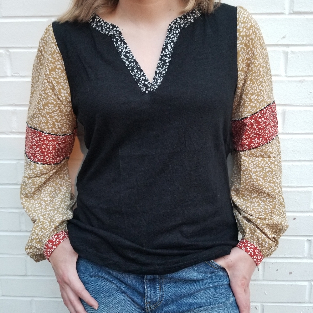 Colorblock long sleeve top